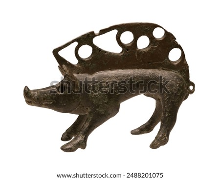 Celtic bronze statue of a boar (3rd centuryBC ) from Luncani, district Cluj, Romania