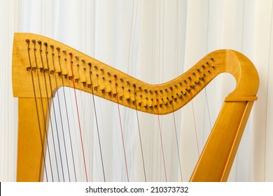 Celtic Harp Close-up Of Top.