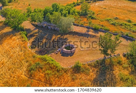 Celtic well in Dalmatian hinterland in Promina municipality in Croatian National Park Krka near Oklaj