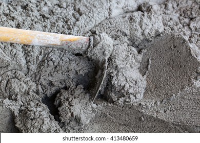 Close Construction Workers Mixing Cement Construction Stock Photo ...