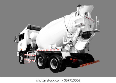 A Cement Delivery Lorry isolated on gray background with clipping path