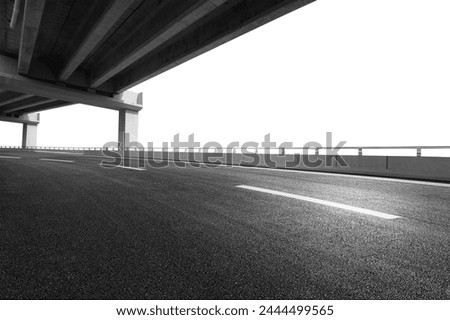 Cement elevated highway overpass. bridge infra structure. isolated on white background.