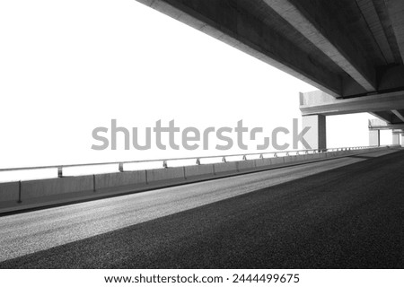 Cement elevated highway overpass. bridge infra structure. isolated on white background.