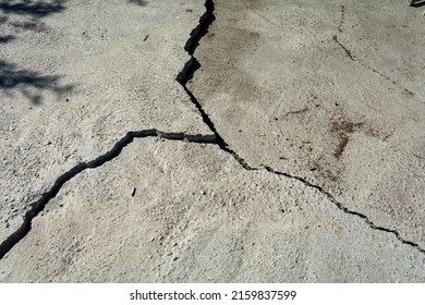 Cement Floor Cracking Due To Earthquake And Movements In The Earth's Crust.