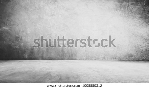 cement\
floor and wall backgrounds, dark room,\
interior.