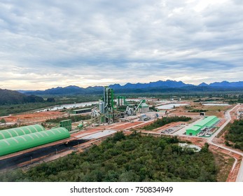 Cement Manufacturing Plant, Aerial.