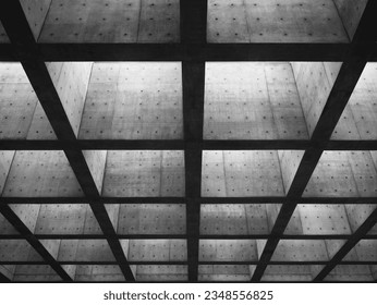 Cement panel ceiling pattern Lighting void Architecture details - Powered by Shutterstock