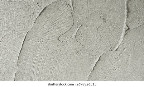 Cement Plaster texture wall Background, Rough Concrete mortar mix sand wet material raw building house site polished decorative well gray free space design for text pattern