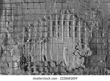 Cement reinforcement with wire mesh background and texture