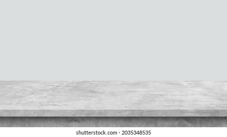 cement shelf table isolated on a grey backgrounds, for display products - Shutterstock ID 2035348535