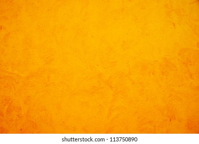 Cement Yellow Wall With Street, Textured Background