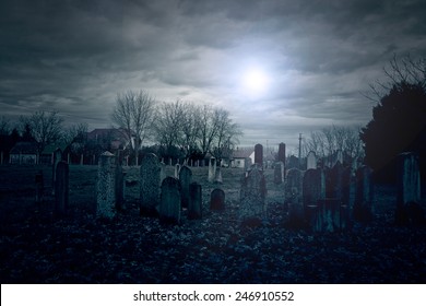 Cemetery at midnight