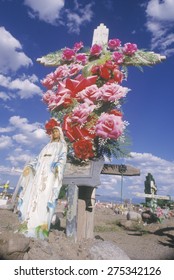 A Cemetery On An Indian Reservation In Santa Clara New Mexico