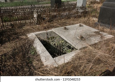 Cemetery With Open Grave, Grave Robbery