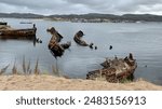 Cemetery of ships in Teriberka, the Murmansk region