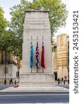 The Cenotaph War Memorial in Whitehall, Westminster, London, England, United Kingdom, Europe