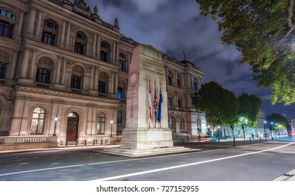 The Cenotaph In Whitehall At Night