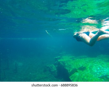 Cenote Escondido In Tulum Mexico