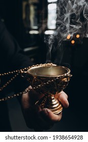 Censer In The Hands Of The Priest, Incense And Smoke