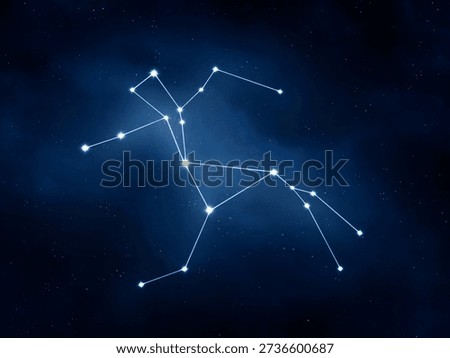 Centaur constellation on a dark background. Stars in the night sky isolated. Mythological signs, astrological image.