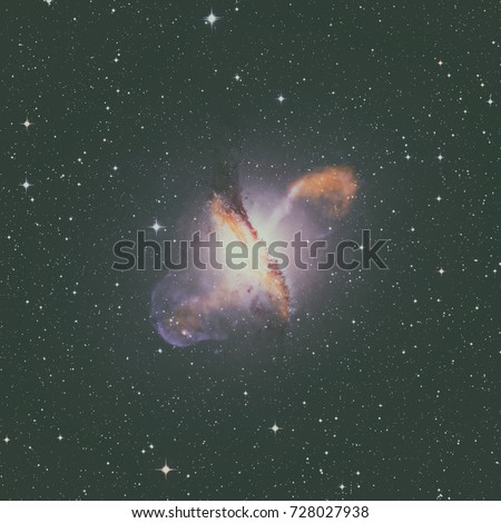 Centaurus A or NGC 5128 is a prominent galaxy in the constellation of Centaurus. Retouched image. Elements of this image furnished by NASA.