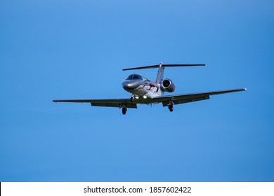 CENTENNIAL, USA-OCTOBER 17: Cessna 525C CitationJet Flies On October 17, 2020 At Centennial Airport Near Denver, Colorado. This Airport Is One Of The Busiest General Aviation Airports In The US.