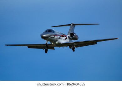 CENTENNIAL, USA-OCTOBER 17: Cessna 525C CitationJet Flies On October 17, 2020 At Centennial Airport Near Denver, Colorado. This Airport Is One Of The Busiest General Aviation Airports In The US