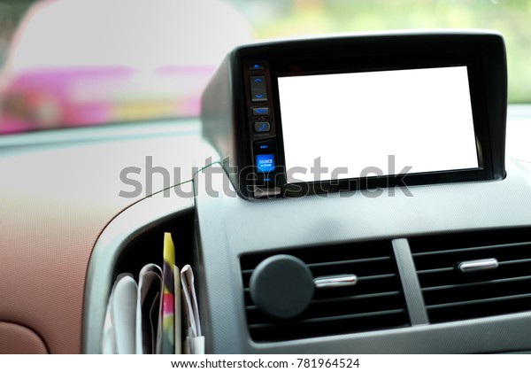 Center car\'s\
console. screen Smart car and Car Air Conditioner.with blank copy\
space scree for your advertising text message or promotional\
content. For Graphic display\
montage.