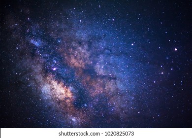 The center of milky way galaxy and space dust in the universe, Night starry sky with stars  - Powered by Shutterstock