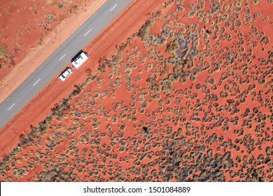 Central Australia Aerial View Of The Dry Red Outback Country