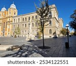 Central building of Babes-Bolyai University in Cluj-Napoca
It was built between 1893-1902, in Neo-Renaissance style. On the left is the Jesuit Church, and in front is the Statue of the Virgin Mary.