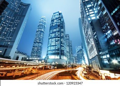 The Central Business District Of Hong Kong With The IFC Tower.