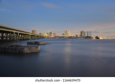 Central Business District, Lagos Island As Seen Across The Lagoon From Ijora, Lagos, Nigeria.