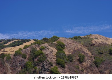 Central California Landscape With Hills And Mountains Near The Coast