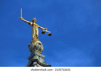 Central Criminal Court In London, UK. Old Bailey. Court Of Law In London.