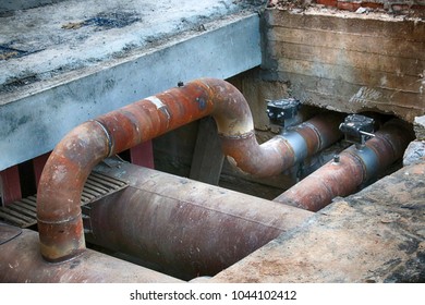 Central Heating Supply Line Under Reconstruction In The Summer City Street