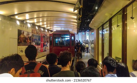 Central, Hong Kong - March 27th 2018: The Victoria Peak Tram Lower Terminus.