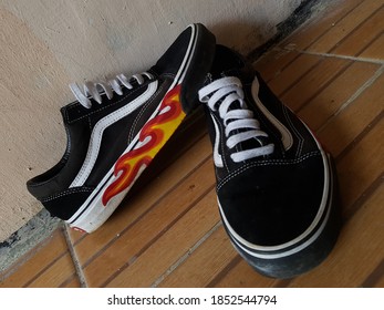 flame cut out vans