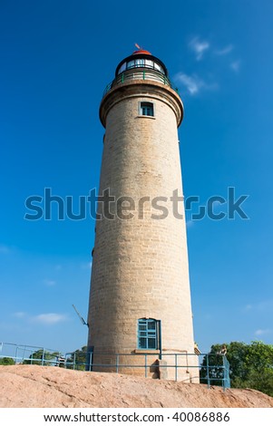Central lighthouse in Mamallapuram , Tamil Nadu, India
