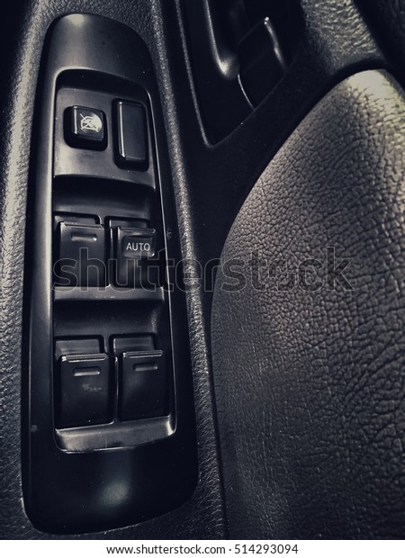 The central lock of\
car in the door panel