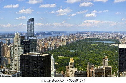 Central Park Aerial View, Manhattan, New York, High Quality Panorama