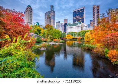 Central Park during autumn in New york City.