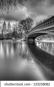 Central Park, New York City Bow Bridge In Winter