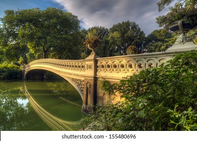 Central Park, New York City Bow Bridge In Late Summer