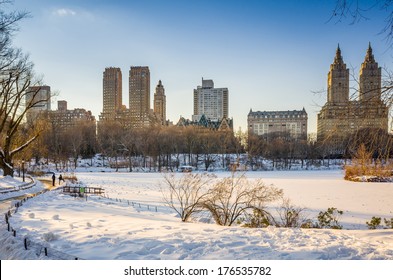 Central Park - New York City With Snow In Winter