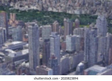 Central Park New York City Manhattan Aerial High Angle - Blur Background Concept