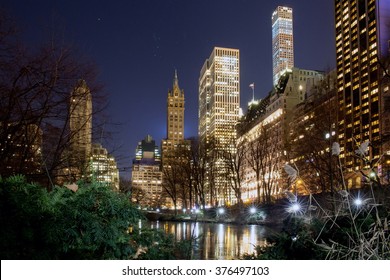 Central Park And New York City Skyline At Night