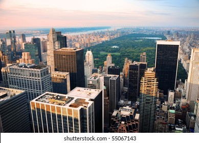 Central Park, New York City Skyline Aerial View