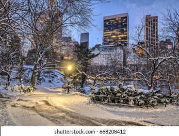 Central Park, New York City Winter Snow 