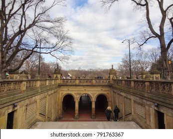 Central Park Nyc Bethesda Terrace Stairs Stock Photo 791763367 ...